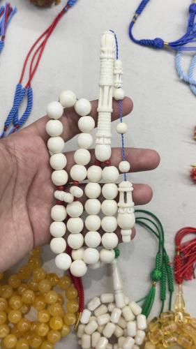 عظم جمل شغل يدوي كامل ٣٣ خرزه ١٢ ملي