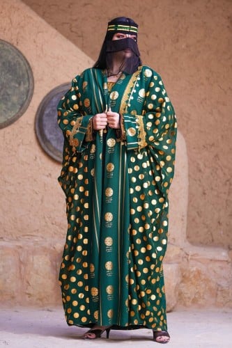 عبابة تراثيه سعوديه فاخره اخضر وذهبي