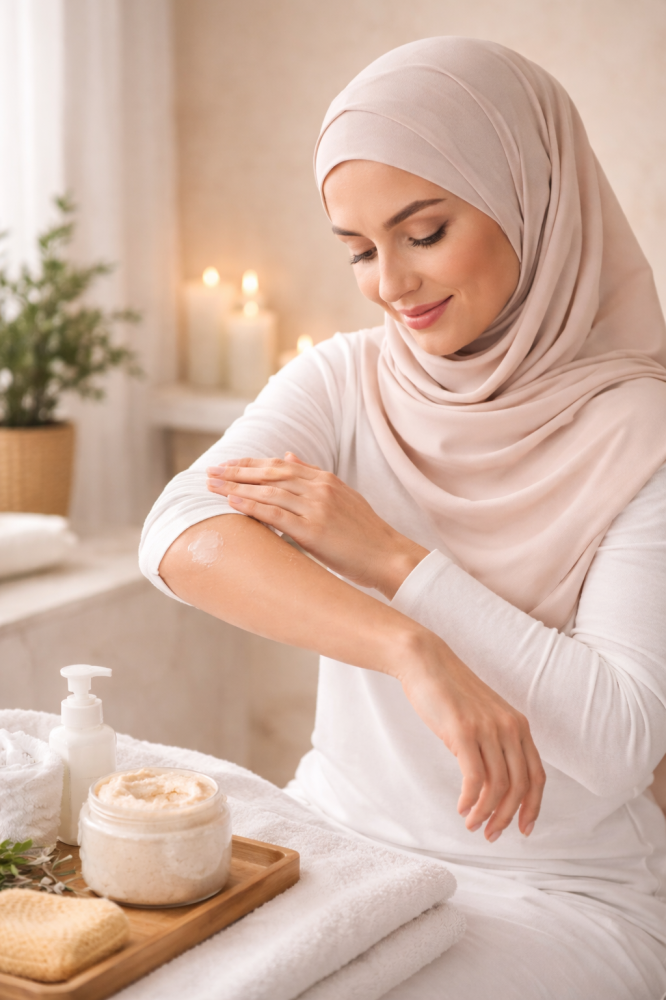 روتين شتوي لتفتيح الركب والأكواع بدون تهيّج للبشرة الحساسة