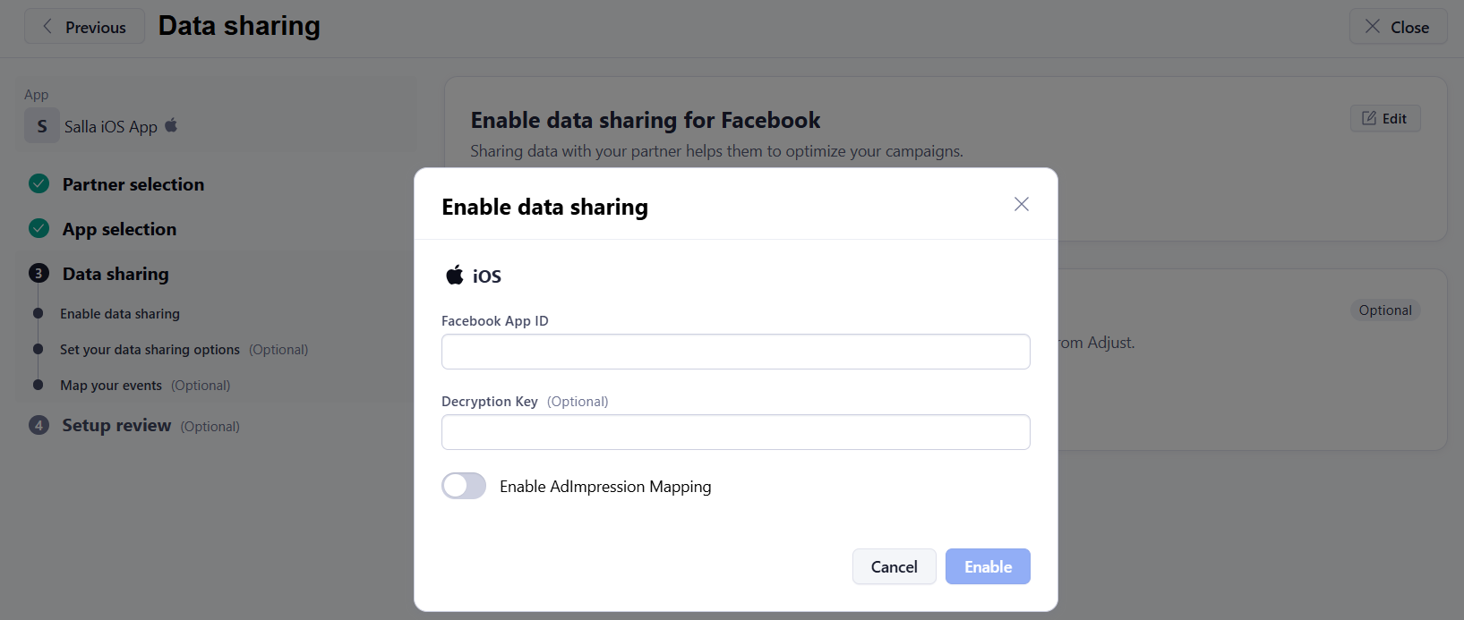ربط تطبيقك مع منصات الإعلان من خلال Adjust