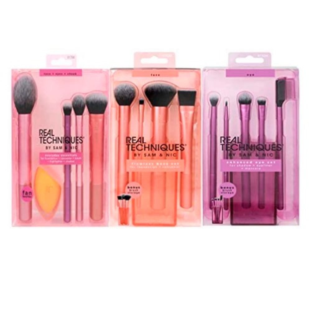 Real Techniques Brush Set Everyday Essentials Enhanced Eye Flame