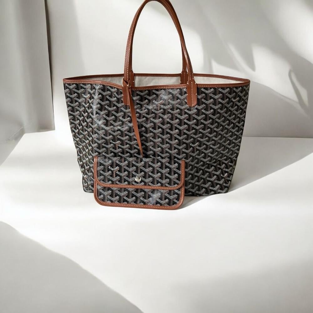 Goyard black and brown tote best sale