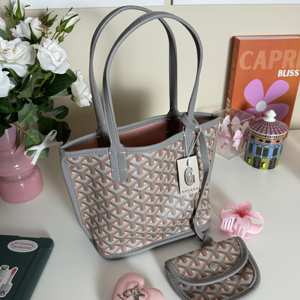 Pink grey bag sale