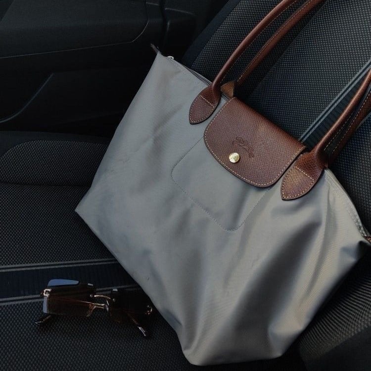 Longchamp M Grey Brown Pretty