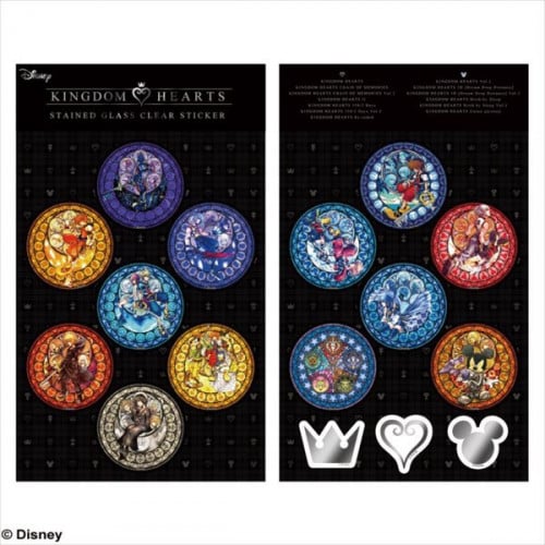 Kingdom Hearts Stained Glass Clear Sticker Set