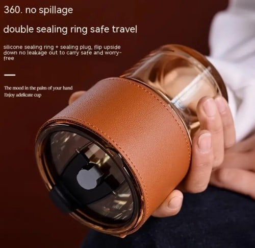 كوب زجاجي مع مصاص 400مل