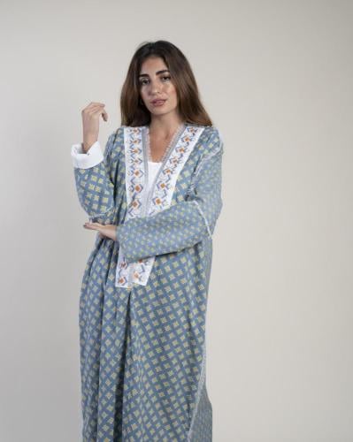 عباية تارين قطن 100% شك يدوي