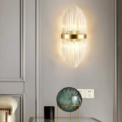 ابليك ذهبي  جداري ذكي قابل للشحن انابيب كريستال