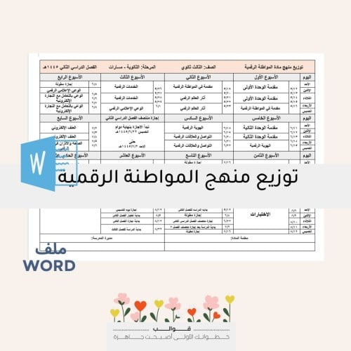توزيع منهج المواطنة الرقمية -