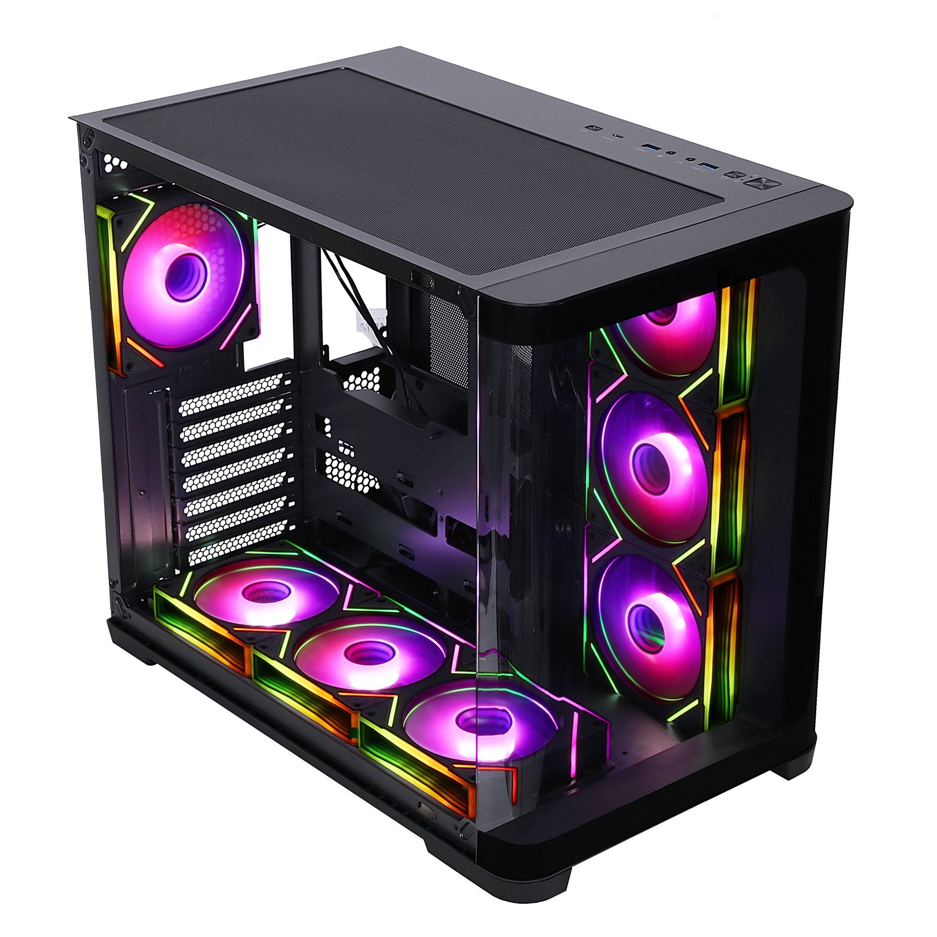 Case Cube Egeira Vulcano 7 Fan ARGB Black