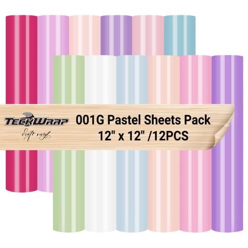 فينيل ألوان باستل لامع 001 (12PCS) مقاس 12x12 انش