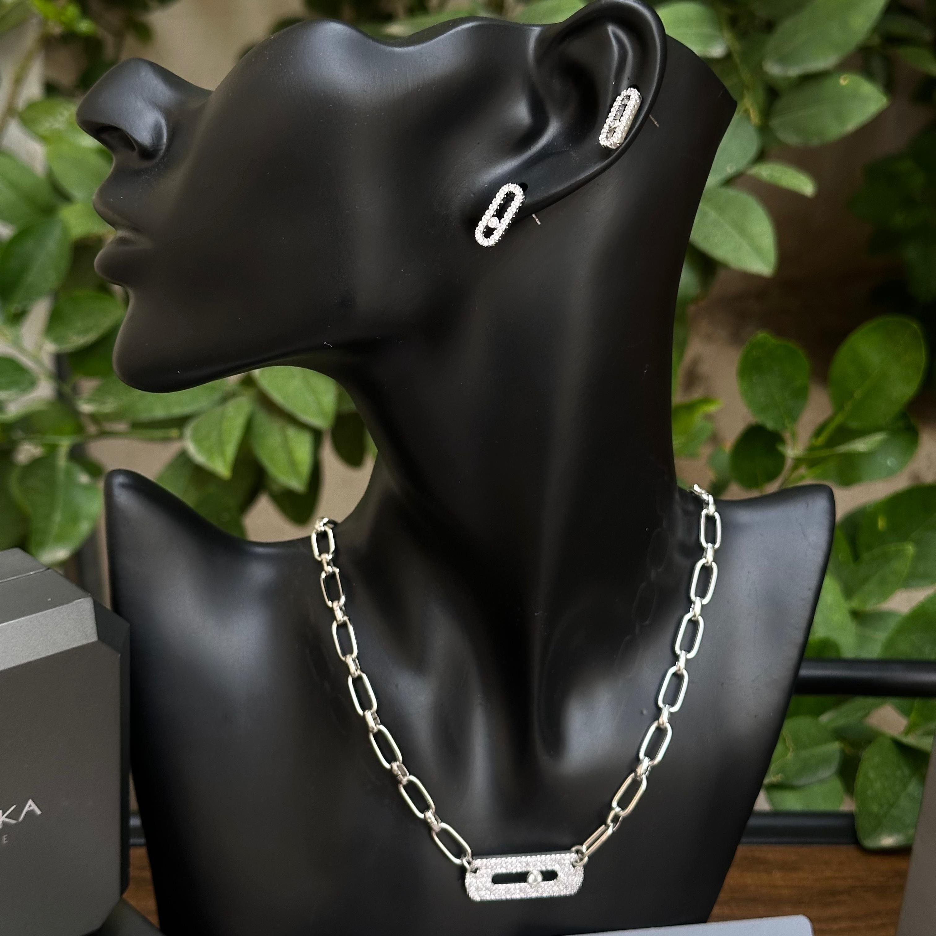 طقم ميسيكا موف لينك فضي Messika Move Link Set طقم ميسيكا موف لينك فضي Messika Move Link Set