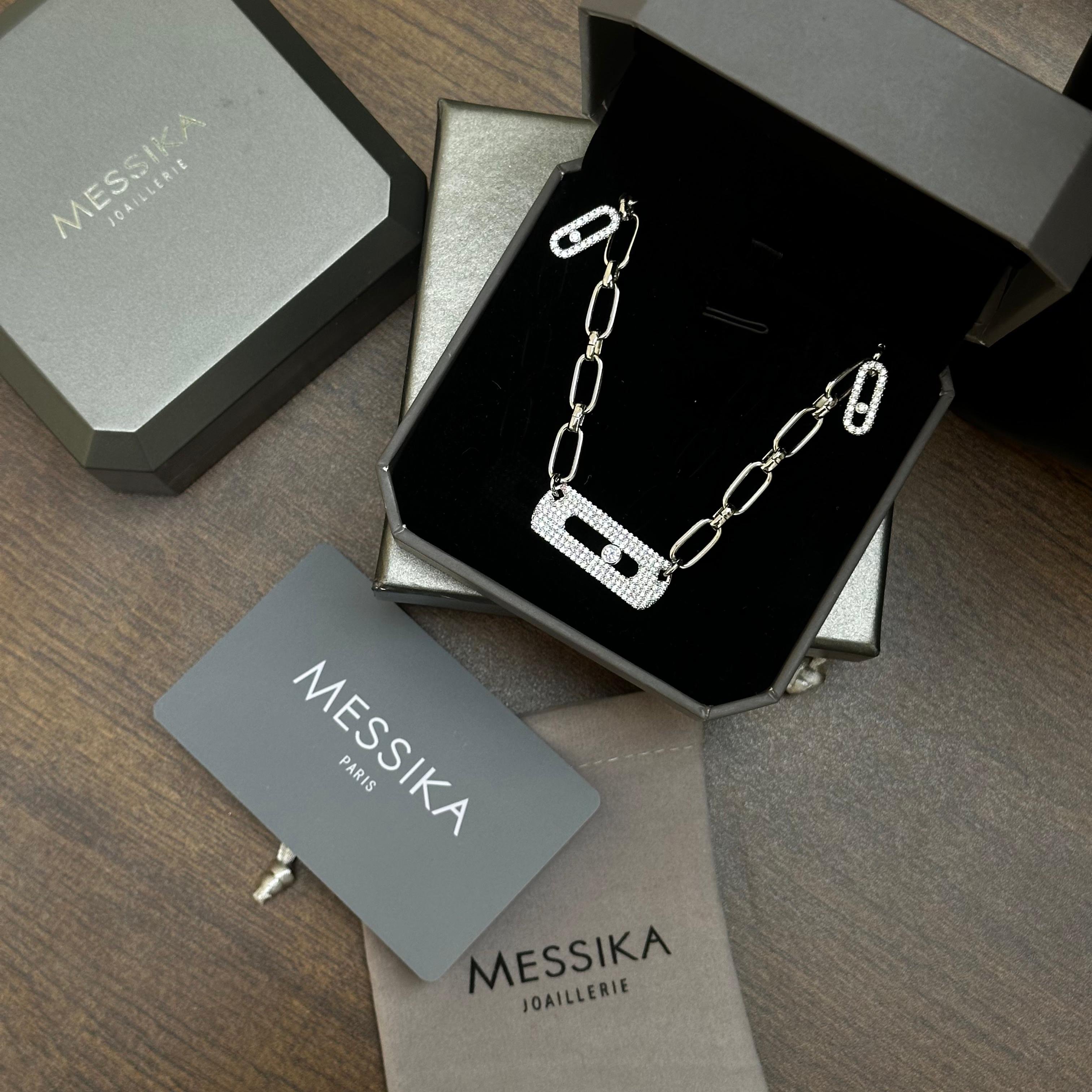 طقم ميسيكا موف لينك فضي Messika Move Link Set طقم ميسيكا موف لينك فضي Messika Move Link Set