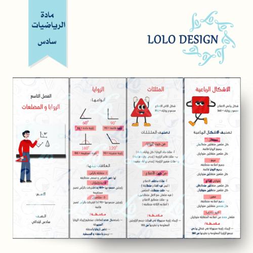 مطوية الزوايا و المضلعات - رياضيات - سادس ابتدائي
