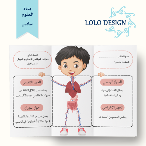 مطوية عمليات الحياة - علوم - سادس - طالب