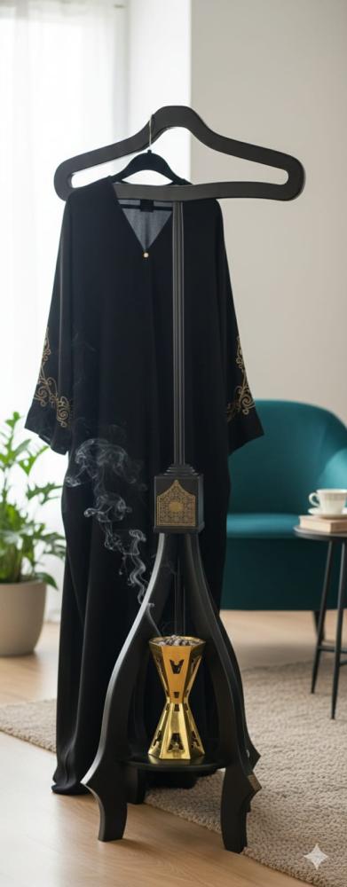 مبخرة خشب بيانو مع علاقة ملابس