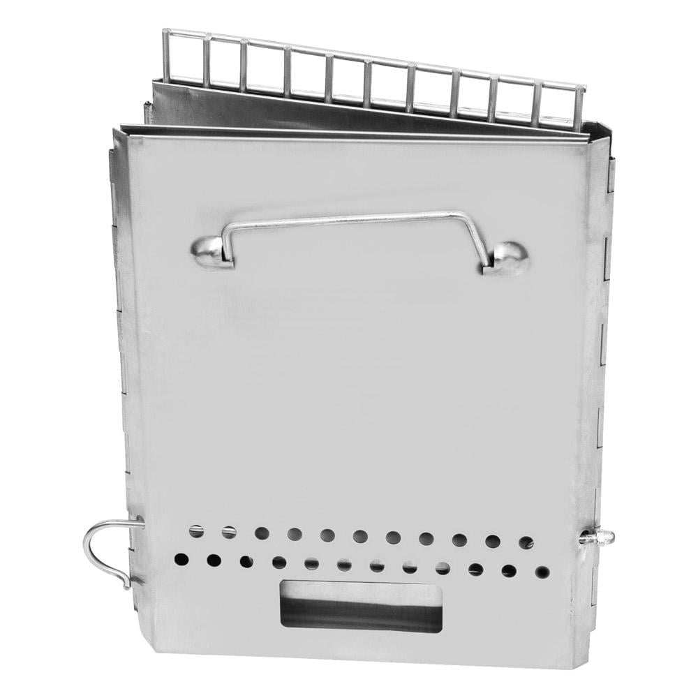 Stainless Steel Charcoal and Wood Burner with Case 30*30*35cm - High Heat Resistance, Easy to Carry and Store, Long Service Life