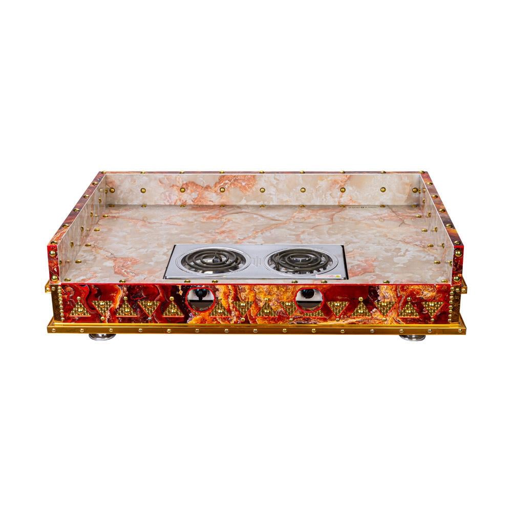 منقل تراثي سعودي خشب 60*100 سم- تسخين فعال، تصميم تراثي أنيق، متين للاستخدام اليومي،ضمان سنتان