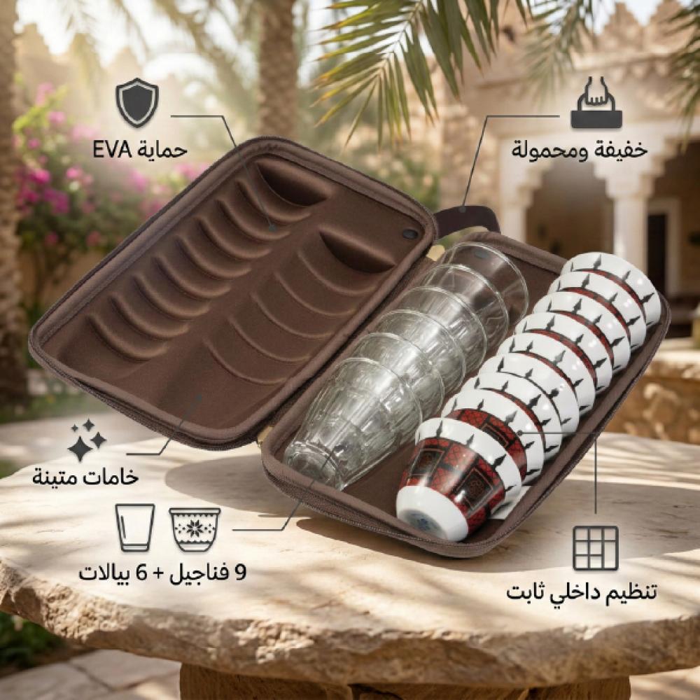 طقم استكانات ضد الصدمات، فناجيل قهوة، مناسبة للرحلات والتنقل،ضمان 3 سنوات