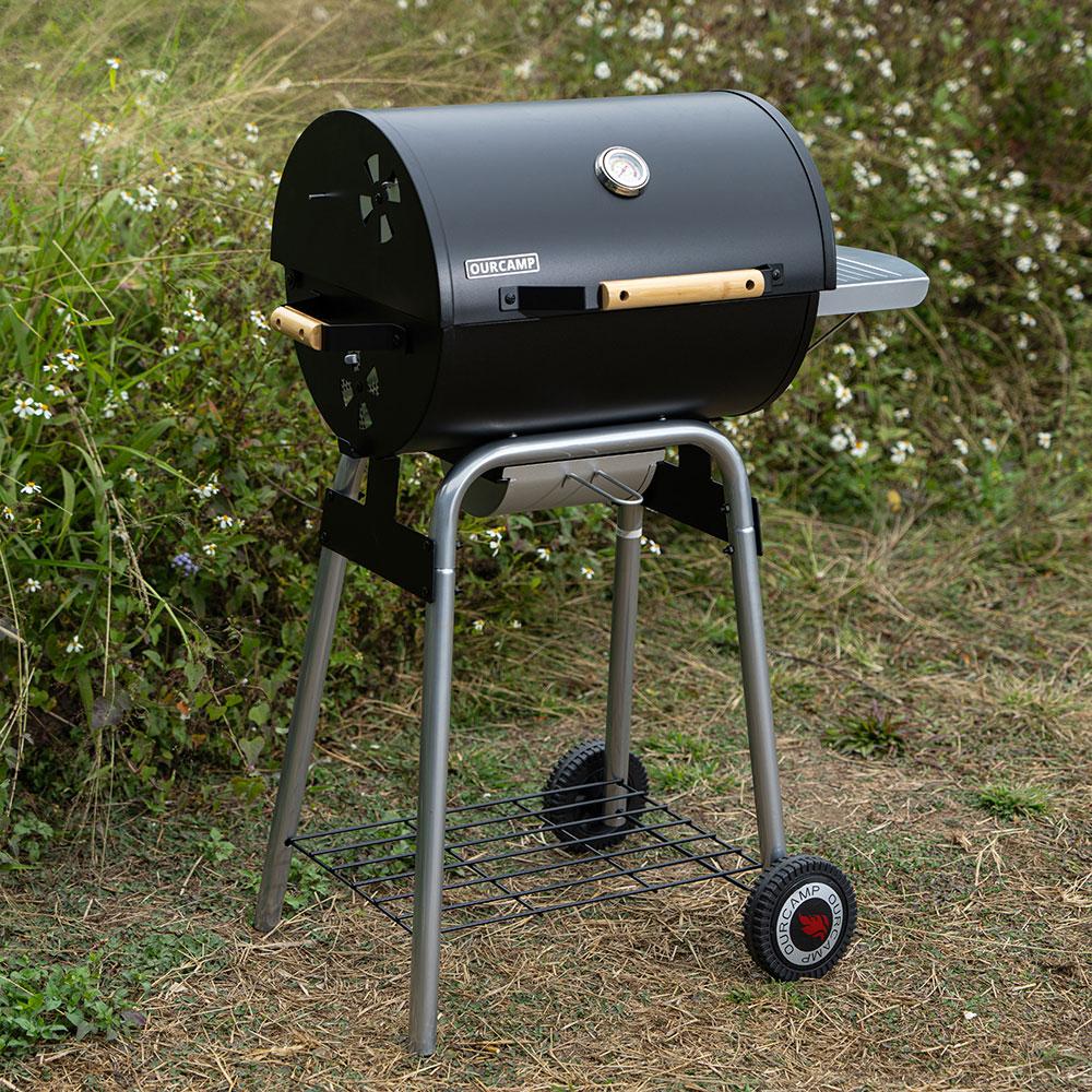 Portable Charcoal Grill 52*38.5*103cm - Comfortable height without bending, easy to transport, saves space to organize tools