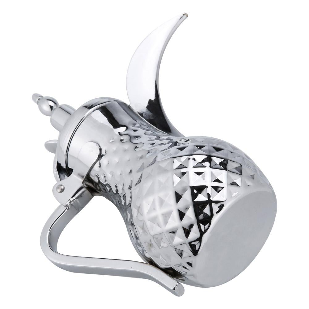 دلة قهوة رسلان ستانلس ستيل عالي الجودة 1.35 لتر- تتحمل الاستخدام القوي، سهلة التنظيف، مناسبة للرحلات والاستخدام اليومي،ضمان سنتان