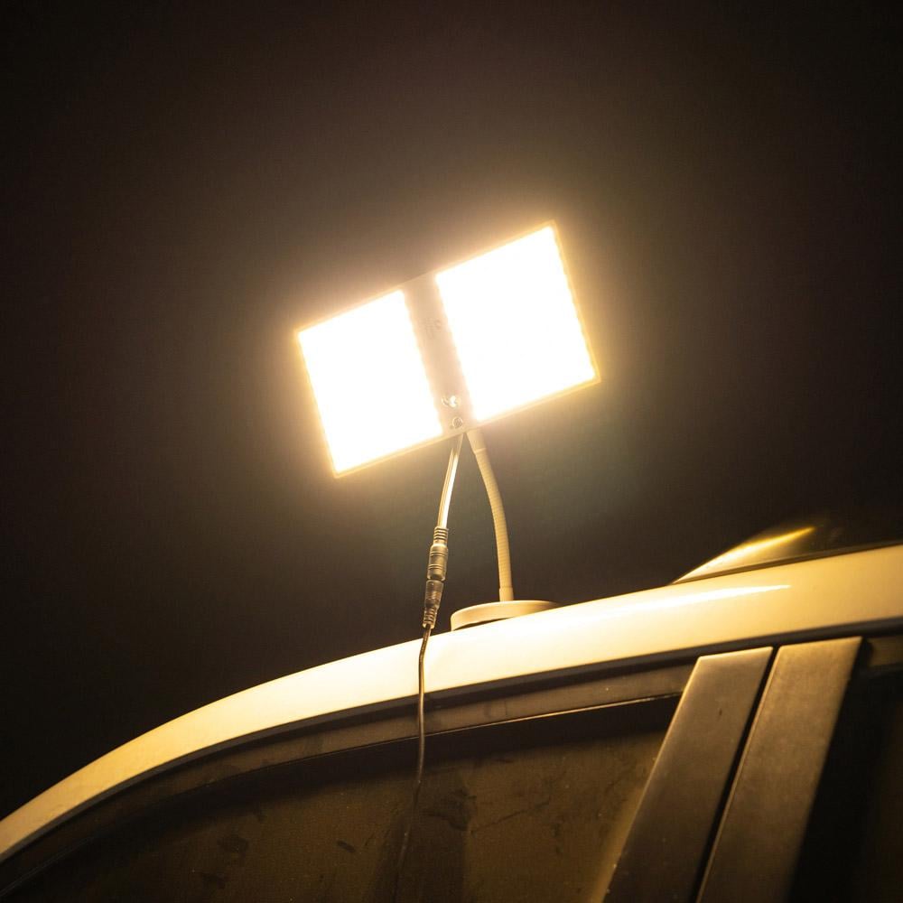 لمبة اضاءة الشمس LED شريحة COB 2300 لومن- إضاءة قوية ومتوازنة، تثبيت سهل على الأسطح المعدنية، سهلة الحمل والتخزين،ضمان سنتان
