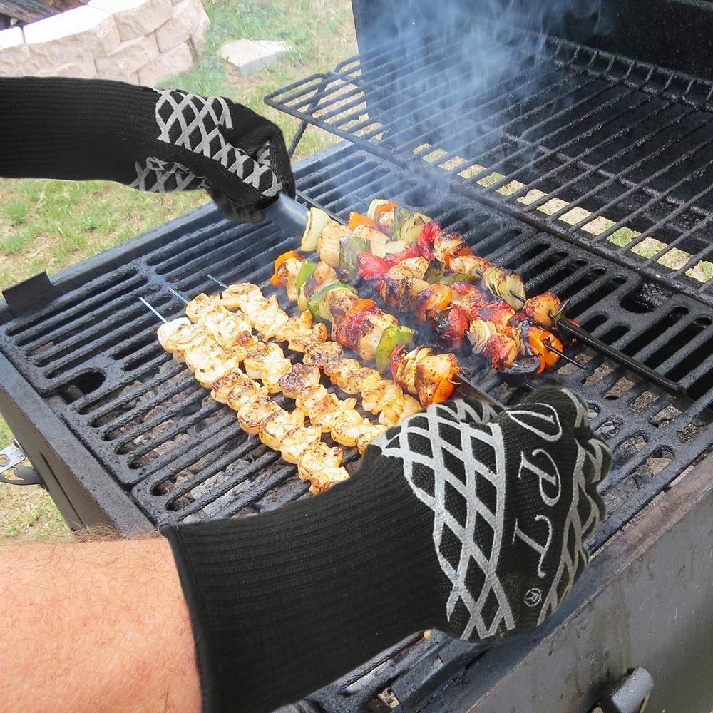 قفاز مقاوم للحرارة العالية 32 سم - حماية عالية من الحرارة، مقاومة للانزلاق، عمر طويل للاستخدام المتكرر،ضمان سنتان