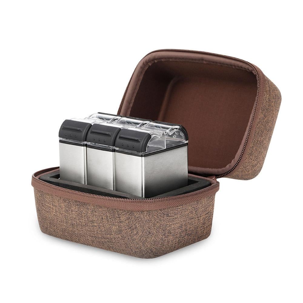 طقم علب بهارات كاملة 3 قطع- يحمي البهارات من الرطوبة، متين لتحمل الاستخدام الشاق، مناسب للرحلات والنزهات،ضمان سنتان