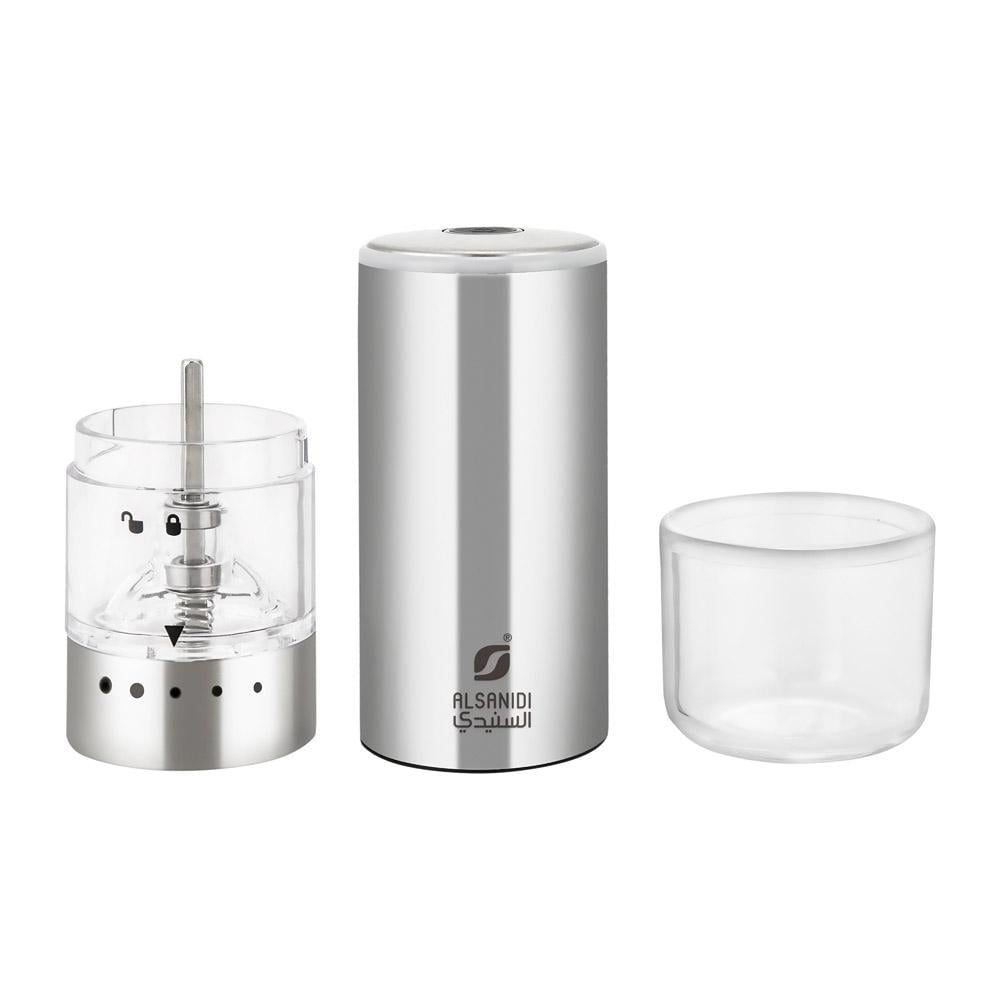 طاحونة قهوة كهربائية 5.5* 5.5* 22 سم- سهلة الحمل وخفيفة الوزن، متعددة الاستخدامات، توفر طحن طازج حسب الرغبة،ضمان سنتان