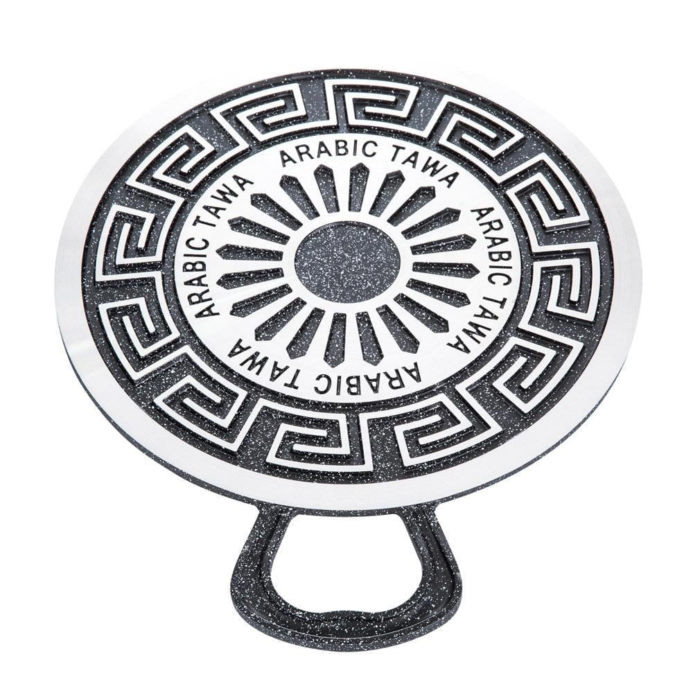 صاج شوي المونيوم مصبوب طبقة غير لاصقة 45 سم - يتحمّل الطبخ الشاق، يمنع التصاق الطعام، سهل التنظيف،ضمان سنتان