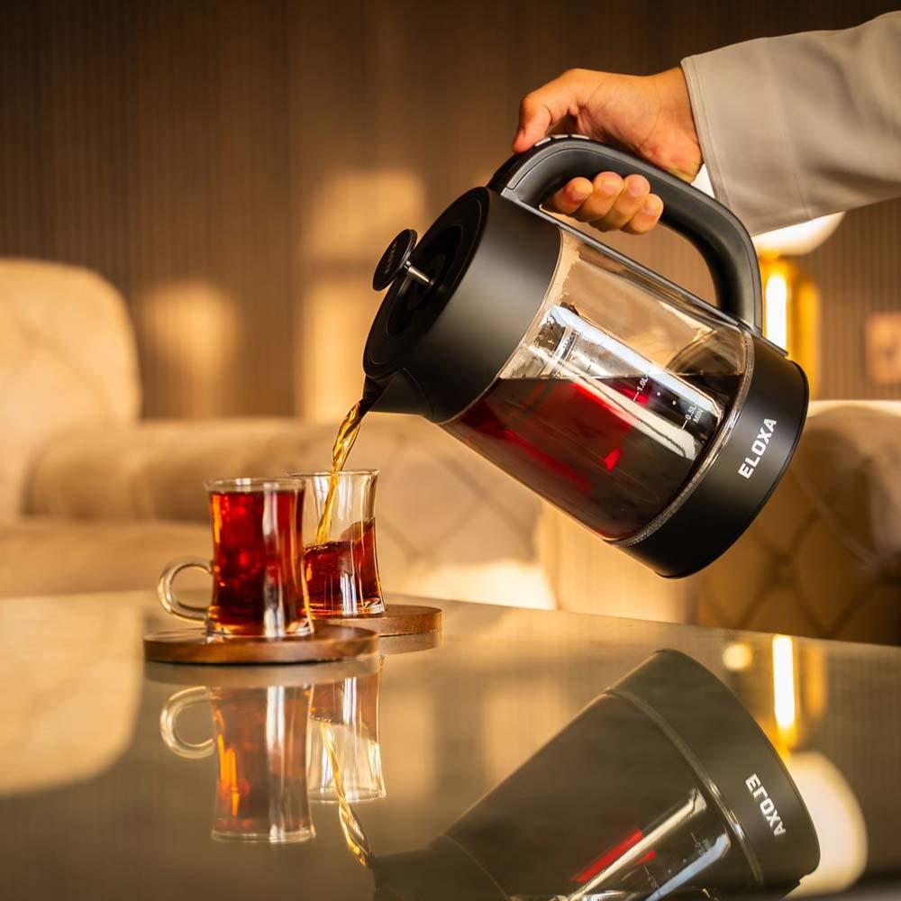 غلاية رقمية ستانلس ستيل عالي الجودة 1.7 لتر- غليان سريع وتحكم دقيق بالحرارة، سهلة التنظيف وآمنة، توفر شاي وقهوة بجودة عالية،ضمان سنتان