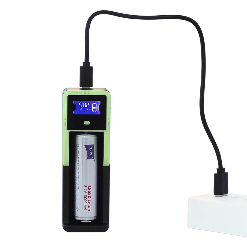 شاحن بطارية ليثيوم ايون قدرة 1 امبير- شحن آمن وفعال لأنواع بطاريات متعددة، عرض حالة البطارية بدقة، تصميم خفيف وسهل الحمل،ضمان سنتان