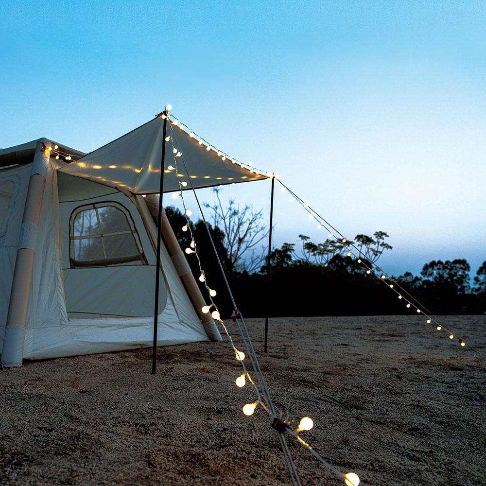 عقد لمبات مطور FBC+LED اصفر مع حقيبة 10 متر 100 لمبة- متانة عالية، إضاءة دافئة وجذابة، موفر للطاقة،ضمان سنتان