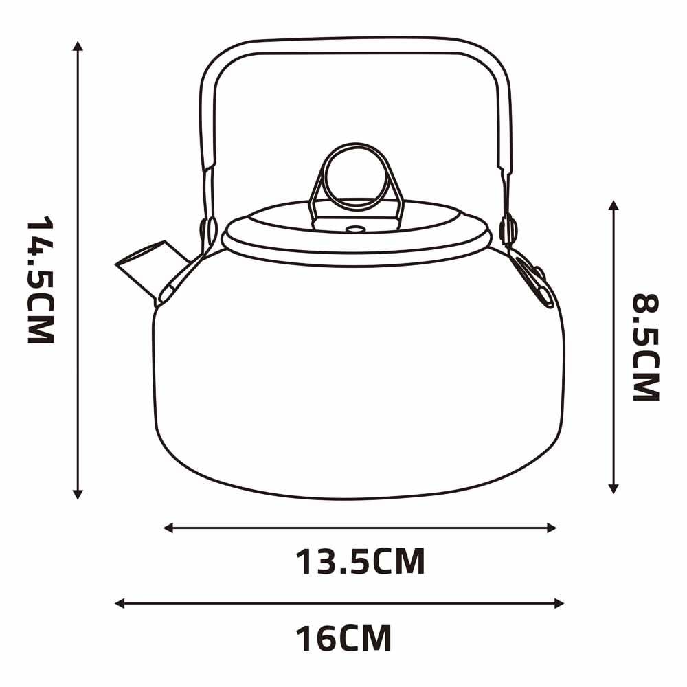 إبريق شاي ستانليس ستيل 1 لتر، خفيف في الحمل ومتين للاستخدام المتكرر، توزيع حرارة متوازن