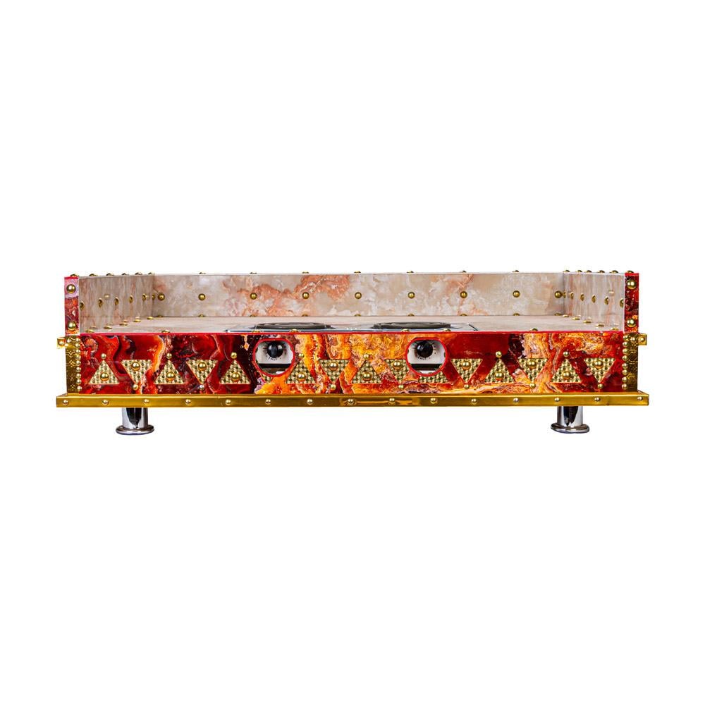 منقل تراثي سعودي خشب 60*100 سم- تسخين فعال، تصميم تراثي أنيق، متين للاستخدام اليومي،ضمان سنتان