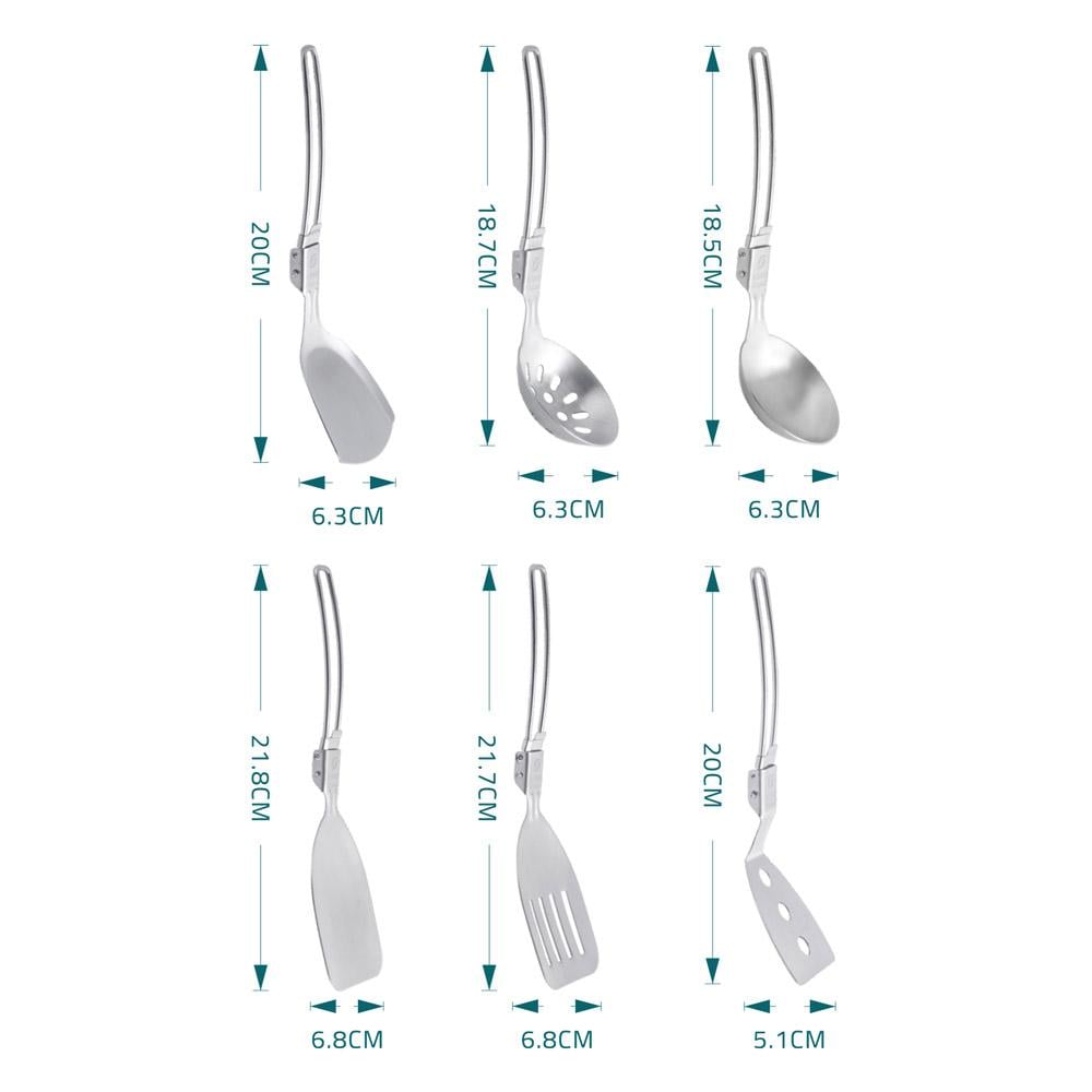 طقم ملاعق الشيف 6 قطع - سهل التخزين والحمل، يتحمّل الاستخدام اليومي، يوفر مساحة في المطبخ،ضمان سنتان