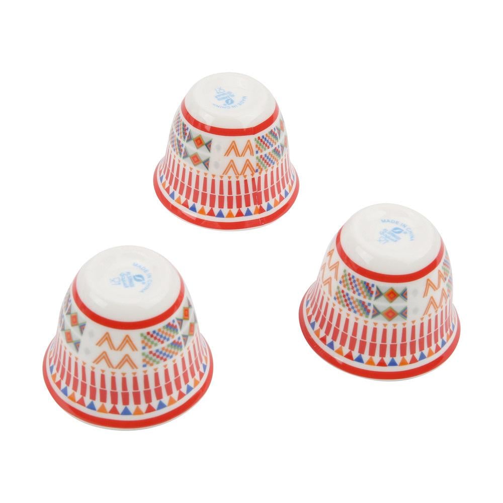 طقم ضيافة سيراميك 8 قطع - متين وخفيف الوزن، سهل التنظيف، تصميم أنيق يضفي طابع تراثي،ضمان سنتان