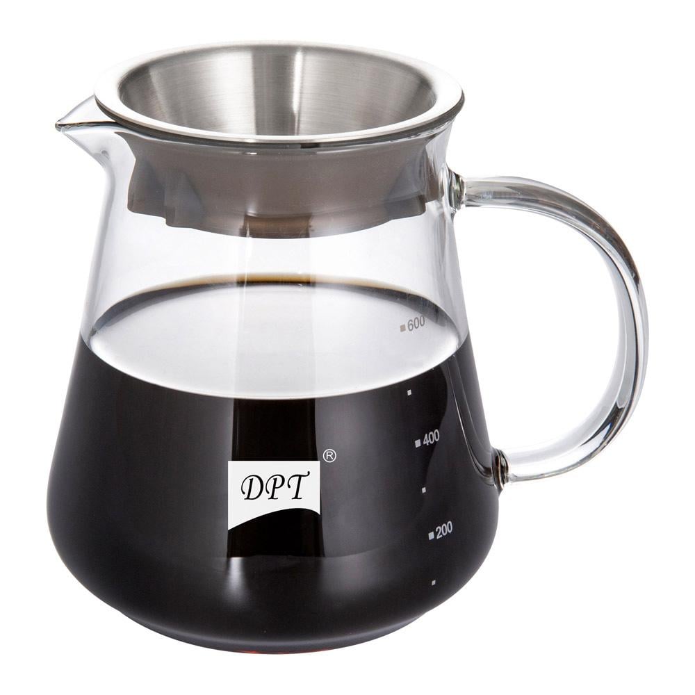 ابريق تحضير قهوة مختصة 600 مل - تصفية مثالية للقهوة، يتحمل تغيرات الحرارة، تصميم مريح وسهل الحمل،ضمان سنتان