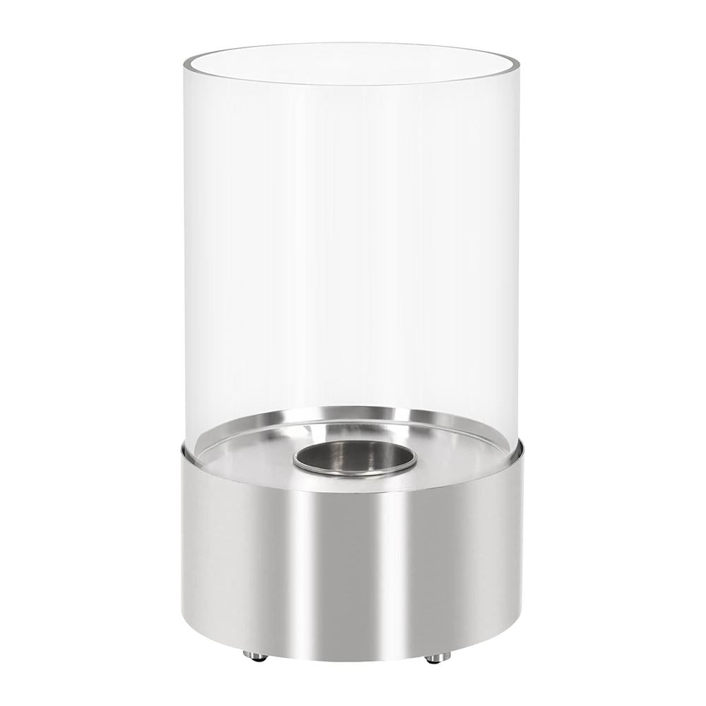 مدفأة طاولة ستانليس ستيل وزجاج صلب 23* 23* 39 سم- آمنة ونظيفة بدون دخان أو روائح، تصميم أنيق يضيف لمسة دافئة، سهلة الاستخدام والتنظيف،ضمان سنتان