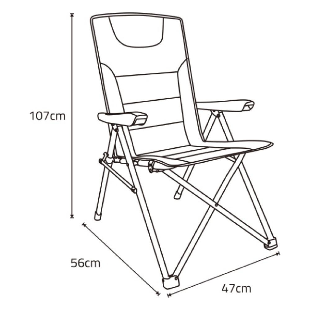 Green picnic chair, foldable, supports 100 kg, sturdy and durable design, 2-year warranty