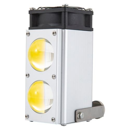 LED camping flashlight with carrying case, 150 lumens, durable and portable design, 2-year warranty