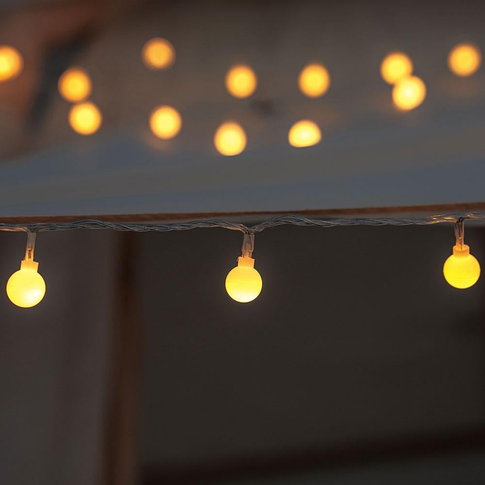 عقد لمبات مطور FBC+LED اصفر مع حقيبة 10 متر 100 لمبة- متانة عالية، إضاءة دافئة وجذابة، موفر للطاقة،ضمان سنتان