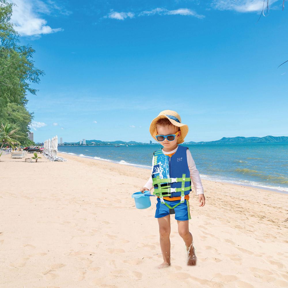 سترة سباحة للاطفال 44* 37* 7سم- يوفر أمان عالي أثناء السباحة، مريح وخفيف الوزن، سهل التثبيت والتعديل،ضمان سنتان