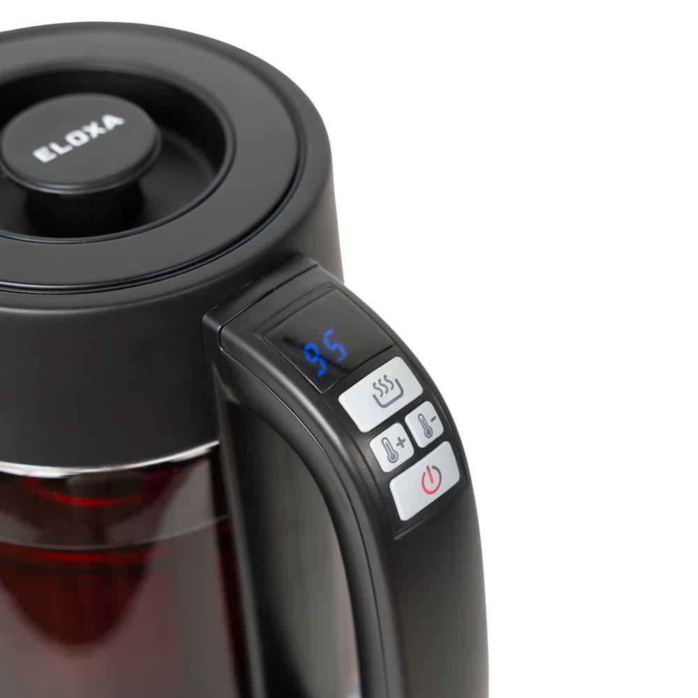 غلاية رقمية ستانلس ستيل عالي الجودة 1.7 لتر- غليان سريع وتحكم دقيق بالحرارة، سهلة التنظيف وآمنة، توفر شاي وقهوة بجودة عالية،ضمان سنتان