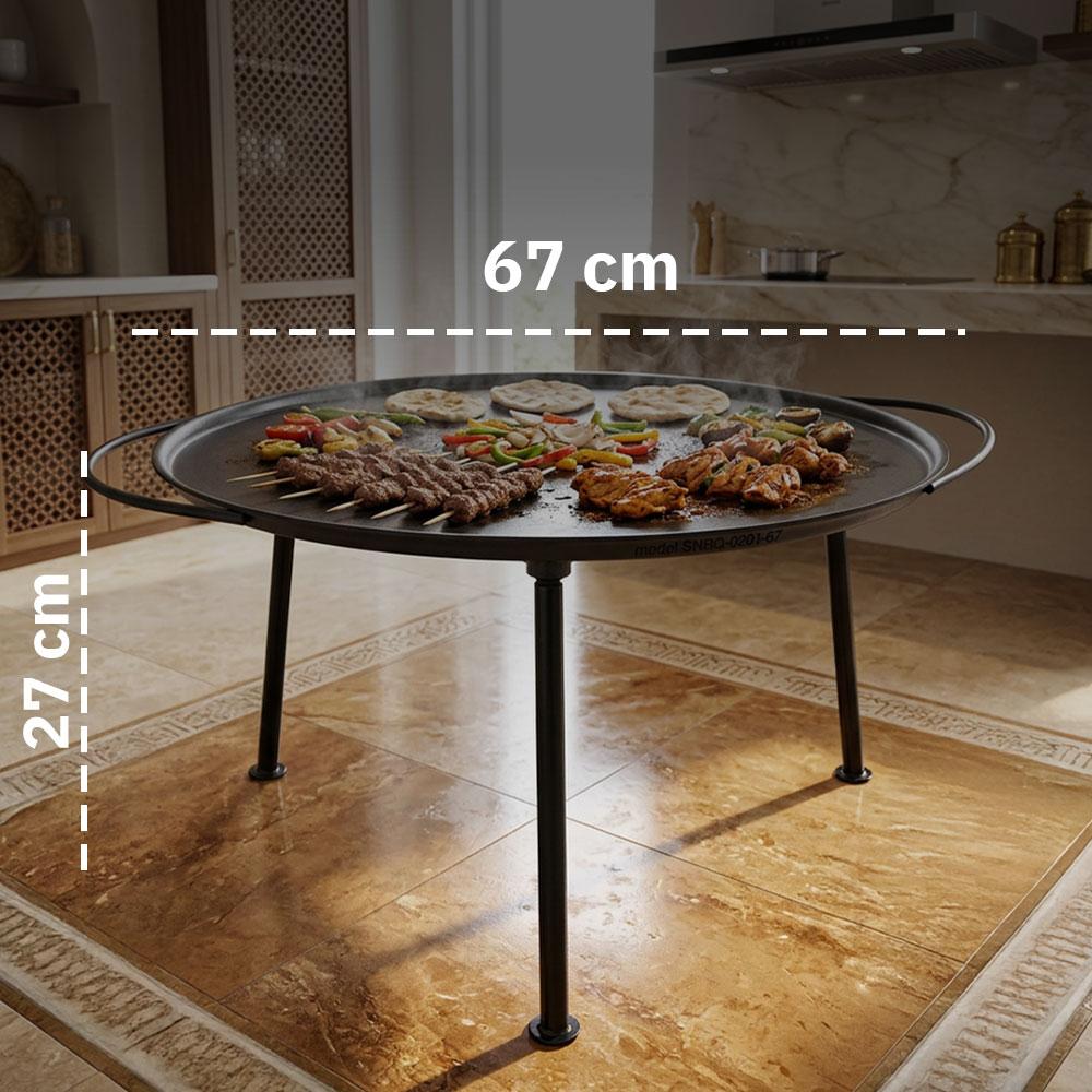 Happiness Charcoal & Wood Rotisserie 67cm - Withstands heavy use, provides ample cooking surface, easy to store