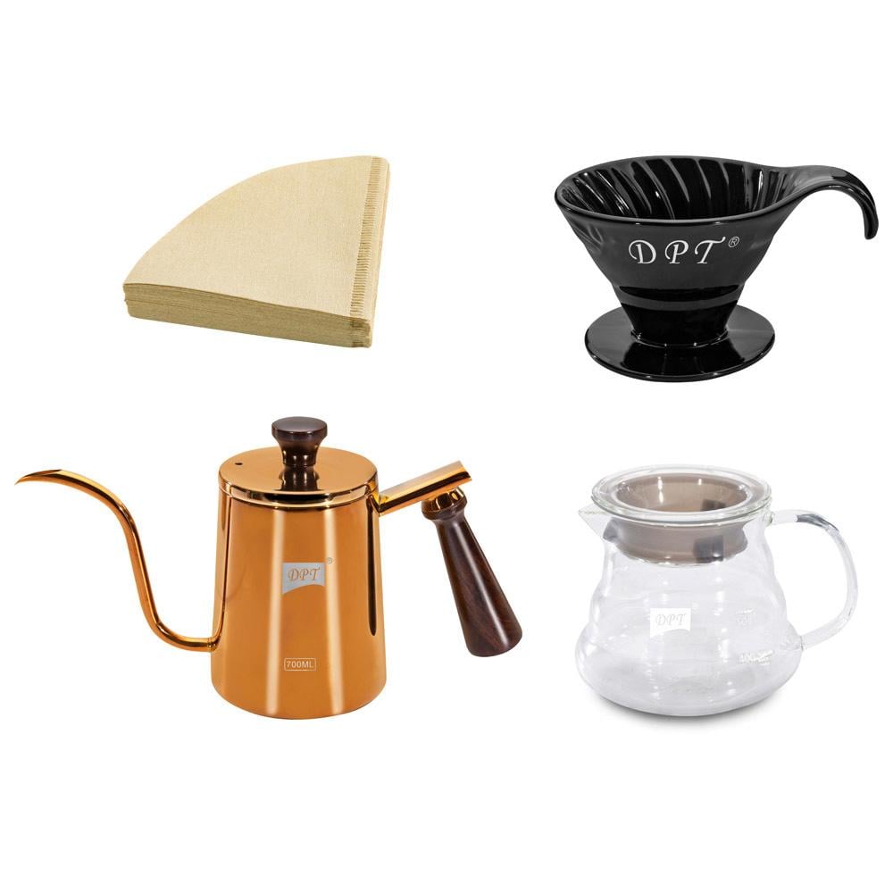 طقم تحضير القهوة المختصة 700 مل + 600 مل- أدوات متكاملة لعشاق القهوة، تصميم أنيق وسهل التنظيف، مناسب للاستخدام اليومي والمناسبات،ضمان سنتان