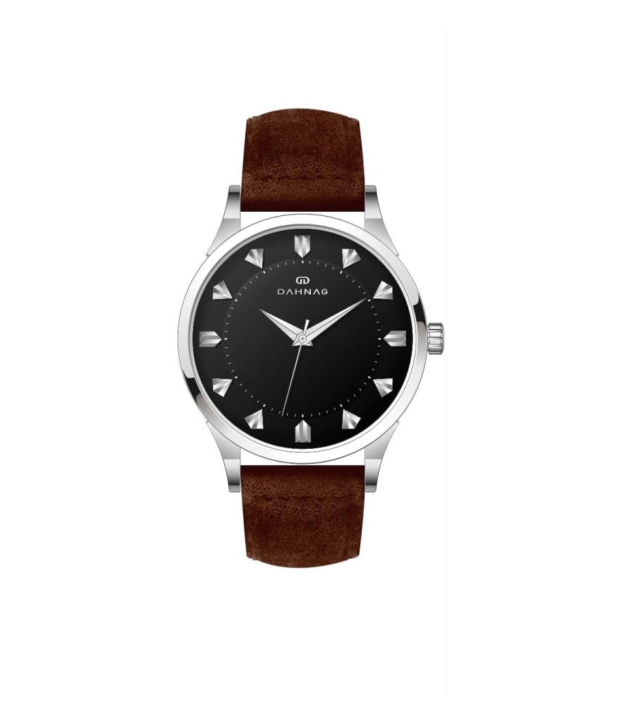 ساعة أرمان جلد بني و فضي 43