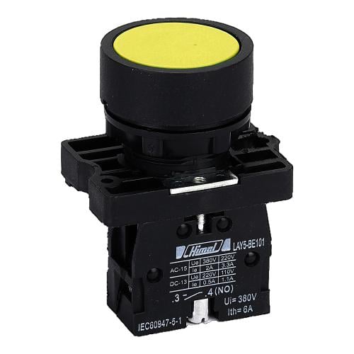HLAY5EA55-Push Button HLAY5 Plastic Yellow NO+NC
