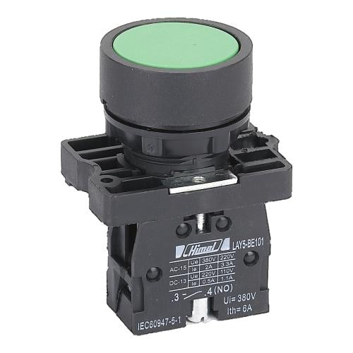HLAY5EA31-Push Button HLAY5 Plastic Green NO