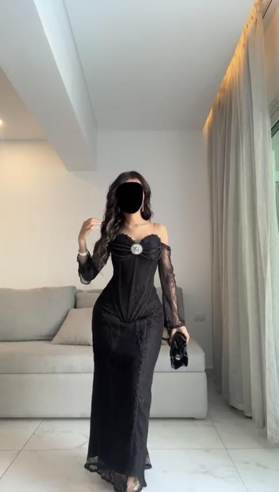 فستان دانتيل اسود